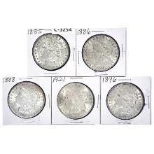 1885-1921 Varied Date Morgan Silver Dollars [5 Coi