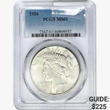 1926 Silver Peace Dollar PCGS MS61