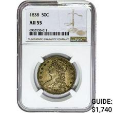 1838 Capped Bust Half Dollar NGC AU55