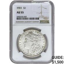 1901 Morgan Silver Dollar NGC AU55