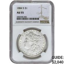 1884-S Morgan Silver Dollar NGC AU55