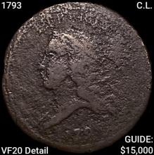 1793 C.L. Liberty Cap Half Cent LIGHTLY CIRCULATED