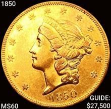 1850 $20 Gold Double Eagle