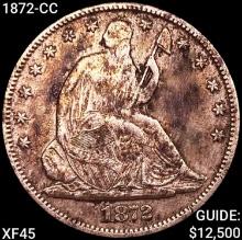 1872-CC Seated Liberty Half Dollar NEARLY UNCIRCUL