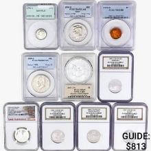 1958-2017 [10] US Varied Silver Coinage PCGS/NGC