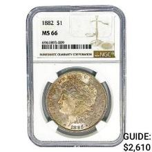 1882 Morgan Silver Dollar NGC MS66