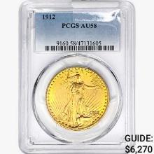 1912 $20 Gold Double Eagle PCGS AU58