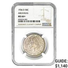 1936-D Arkansas Half Dollar NGC MS66+