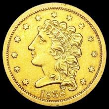 1838 $2.50 Gold Quarter Eagle NICELY CIRCULATED
