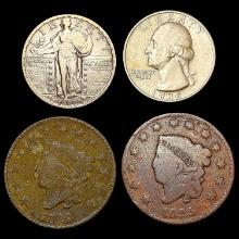 [4] Varied US Coinage [1825, 1826, 1925, 1936] HIG