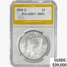 1898-O Morgan Silver Dollar PGA MS67+ DMPL