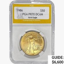 1986 $50 American 1oz. Gold Eagle PGA PR70 DCAM