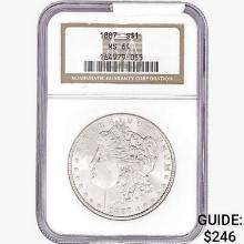1887 Morgan Silver Dollar NGC MS64