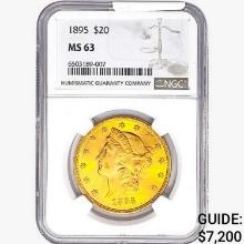 1895 $20 Gold Double Eagle NGC MS63