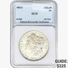 1883-O Morgan Silver Dollar NNC MS65