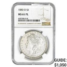 1880-O Morgan Silver Dollar NGC MS61 PL
