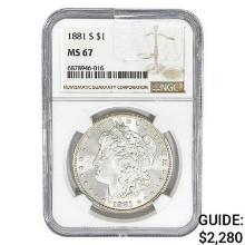 1881-S Morgan Silver Dollar NGC MS67