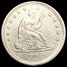 1861 Seated Liberty Quarter NEARLY UNCIRCULATED