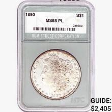 1890 Morgan Silver Dollar NTC MS65 PL