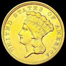 1854 $3 Gold Piece HIGH GRADE