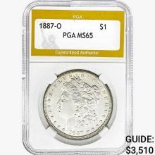 1887-O Morgan Silver Dollar PGA MS65