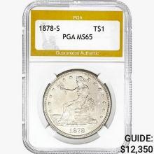 1878-S Silver Trade Dollar PGA MS65