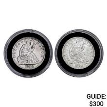 1858-1860 Pair of Seated Liberty Half Dollars [2 c