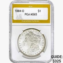 1884-O Morgan Silver Dollar PGA MS65