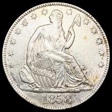 1858-O Seated Liberty Half Dollar CHOICE AU