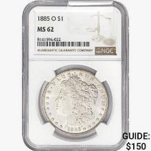 1885-O Morgan Silver Dollar NGC MS62