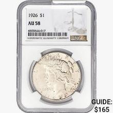 1926 Silver Peace Dollar NGC AU58