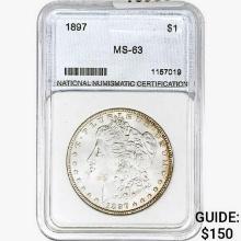 1897 Morgan Silver Dollar NNC MS63