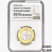 2000-W .4838oz. Gold $10 Library of Congress NGC P