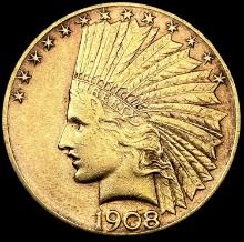 1908-D $10 Gold Eagle CLOSELY UNCIRCULATED