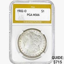 1902-O Morgan Silver Dollar PGA MS66