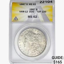 1887 Morgan Silver Dollar ANACS MS62 VAM-12 DDO