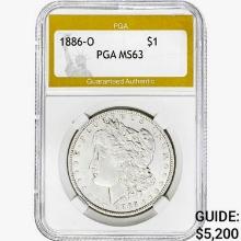 1886-O Morgan Silver Dollar PGA MS63