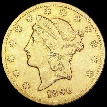 1896 $20 Gold Double Eagle CLOSELY UNCIRCULATED