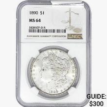 1890 Morgan Silver Dollar NGC MS64