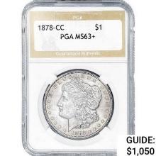 1878-CC Morgan Silver Dollar PGA MS63+