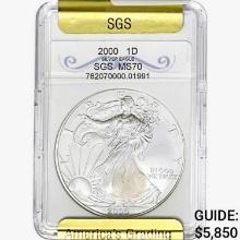2000 Silver Eagle SGS MS70