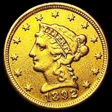 1892 $2.50 Gold Quarter Eagle CLOSELY UNCIRCULATED