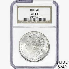 1882 Morgan Silver Dollar NGC MS63