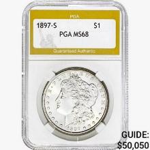 1897-S Morgan Silver Dollar PGA MS68
