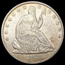 1873 Seated Liberty Half Dollar CLOSELY UNCIRCULAT