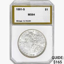 1881-S Morgan Silver Dollar PCI MS64