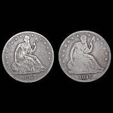 [2] Seated Lib Half Dollars [1846, 1877] NICELY CI
