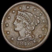 1846 Braided Hair Large Cent NEARLY UNCIRCULATED