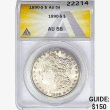1890-S Morgan Silver Dollar ANACS AU58