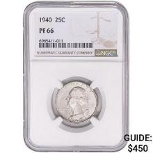 1940 Washington Silver Quarter NGC PF66